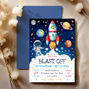 Search for rocket ship birthday invitations Planets and stars