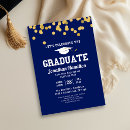 Search for royal blue and gold graduation invitations High school graduation