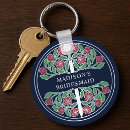 Search for blue floral wedding key rings Elegant