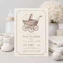 Search for vintage pram baby shower invitations Stroller
