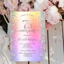 Search for 75th with diamonds birthday invitations Silver