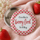 Search for berry cute badges Strawberry 1st birthday