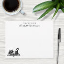 Search for cute cat note cards Black and white