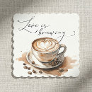 Search for love is brewing coasters Brown