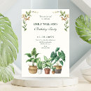 Search for plant birthday invitations Watercolor