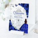Search for elegant royal blue quinceanera invitations Floral