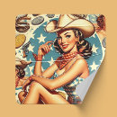 Search for vintage cowgirl stickers Country