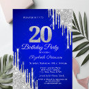 Search for royal blue silver birthday invitations Girly