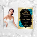 Search for black gold quinceanera invitations Tiara