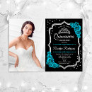 Search for teal and black invitations Tiara