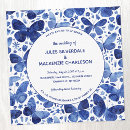 Search for blue butterfly wedding invitations White