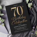 Search for 70th birthday invitations Gold