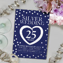 Search for blue silver anniversary invitations Heart