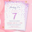 Search for seventh birthday invitations Pink