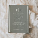 Search for green and white rehearsal dinner invitations The night before