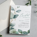 Search for succulent bridal shower invitations Green eucalyptus foliage
