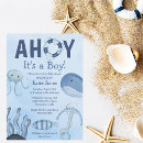 Search for coastal baby shower invitations Whale
