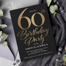 Search for black and gold 60th birthday invitations Sixty