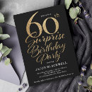 Search for for 60th surprise party invitations Black and gold
