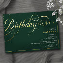 Search for dark green and gold invitations Gender neutral