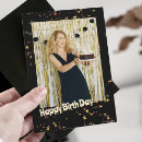 Search for gold stars birthday cards Black