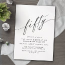 Search for white 50th birthday invitations Black and white