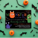 Search for little monster baby shower invitations Blue