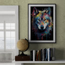 Search for abstract wolf art Colorful