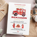 Search for firefighter party invitations Fire engine