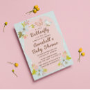 Search for a little butterfly is on the way baby shower invitations Floral