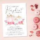 Search for pink gold pumpkin baby shower invitations Sweet little pumpkin