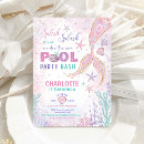 Search for splish splash birthday invitations Blush purple gold glitter