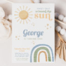 Search for first trip around the sun invitations Boho rainbow