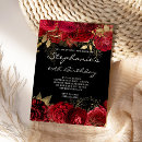 Search for red black and gold birthday invitations Floral