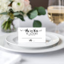 Search for handwritten wedding place cards Black and white