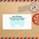 Search for snowman return address labels Aqua