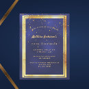 Search for dark blue birthday invitations Gold