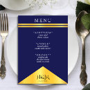 Search for blue and gold wedding menus Chic