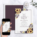 Search for sunflower 60th birthday invitations Rustic