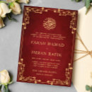 Search for red border wedding invitations Ornate