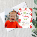 Search for watermelon 1st birthday invitations Fruit