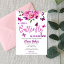 Search for a little butterfly is on her way baby shower invitations Floral