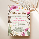 Search for how the west was one birthday invitations Wild west western