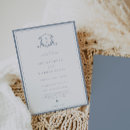 Search for monogram crest wedding invitations Dusty blue
