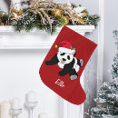 Search for panda christmas stockings Red