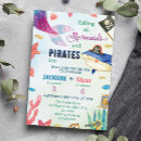 Search for mermaid and pirate birthday invitations Mermaids and pirates