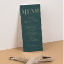 Search for emerald green menus Rehearsal dinner