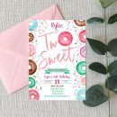 Search for two sweet donut birthday invitations For her