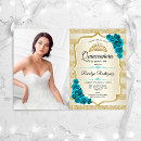 Search for teal and gold quinceanera invitations Tiara