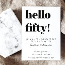 Search for white 50th birthday invitations Bold typography
